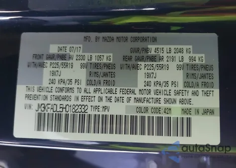 2017 Mazda Cx-5 Grand Select from USA, damaged, VIN JM3KFADL5H0182332